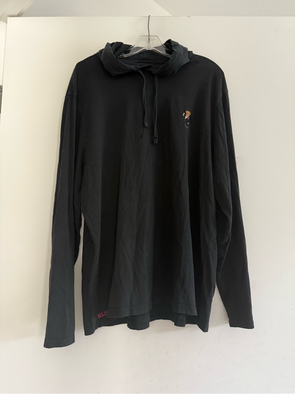 Polo Ralph Lauren Bear Martini Embroidered Hoodie Sweatshirt Size XL